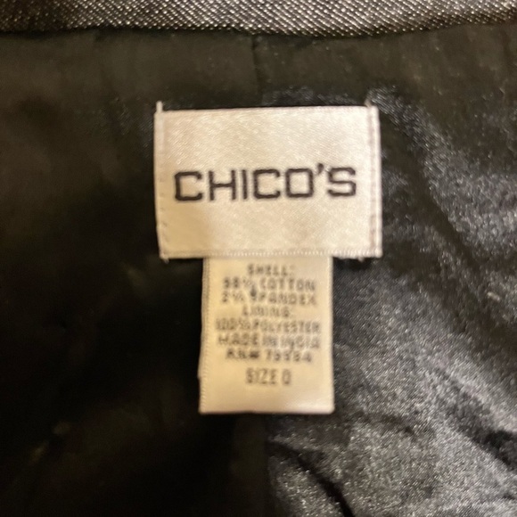 Chico's Gray Moto Jean Jacket with embellishments.  NWOT size 0 - Picture 4 of 5